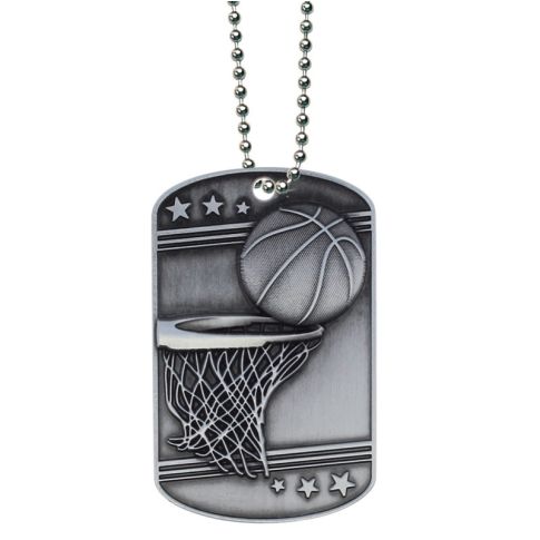 Basketball Dog Tag with Ball Chain