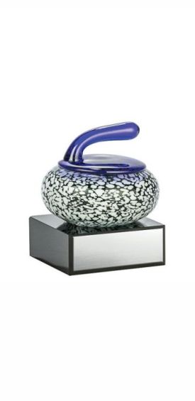 Curling Glass Art Trophy